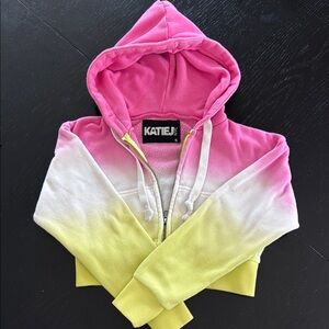 Kids Pink and Yellow Ombre Hoodie